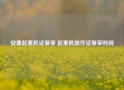 安康起重机证复审 起重机操作证复审时间