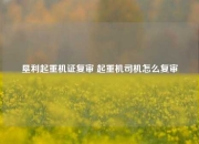 垦利起重机证复审 起重机司机怎么复审
