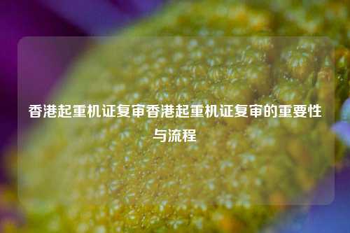 香港起重机证复审香港起重机证复审的重要性与流程