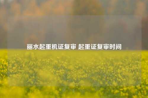丽水起重机证复审 起重证复审时间