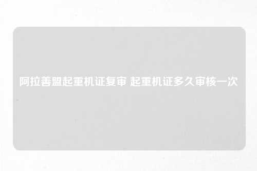 阿拉善盟起重机证复审 起重机证多久审核一次