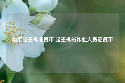 南平起重机证复审 起重机械作业人员证复审